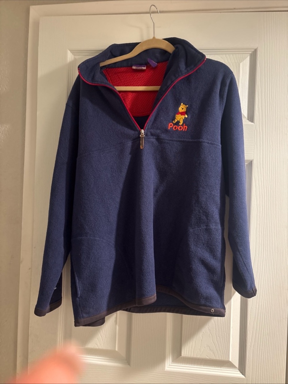 Disney Winnie the Pooh Navy Fleece Pullover Sweater Large - Picture 4 of 5